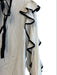 Alexis Size M White & Black Missing Fabric Tag Contrast Ruffle Tie Neck Top White & Black / M