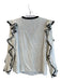 Alexis Size M White & Black Missing Fabric Tag Contrast Ruffle Tie Neck Top White & Black / M
