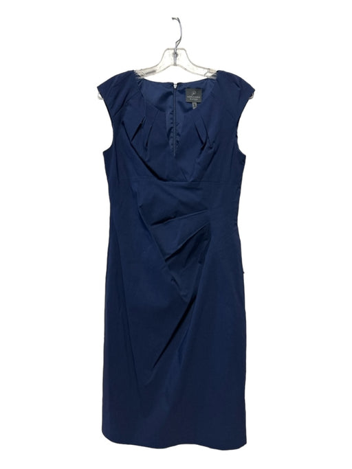 Adrianna Papell Size 6 Navy Viscose Blend Cap Sleeve Back Zip Dress Navy / 6
