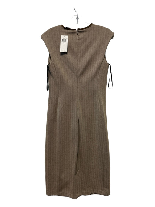 Lauren Ralph Lauren Size S Brown & Tan Polyester Blend Cap Sleeve Back Zip Dress Brown & Tan / S