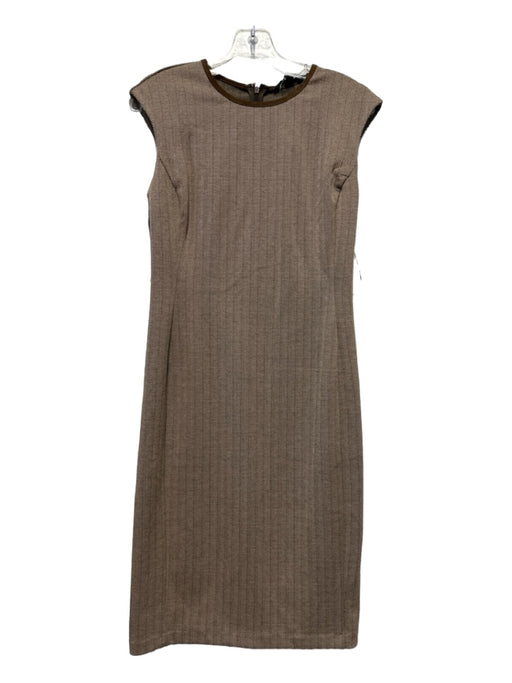 Lauren Ralph Lauren Size S Brown & Tan Polyester Blend Cap Sleeve Back Zip Dress Brown & Tan / S