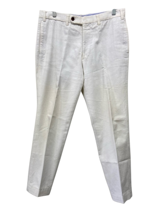 Sid Mashburn Size 33 White Cotton Solid Khakis Men's Pants White / 33