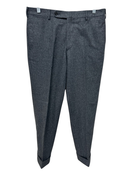 Sid Mashburn Size 33 Dark Gray Wool Blend Solid Dress Cuffed Men's Pants Dark Gray / 33
