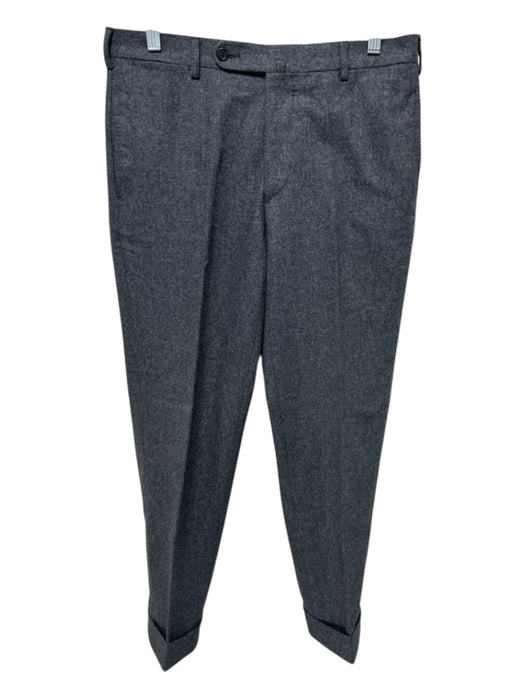 Sid Mashburn Size 33 Dark Gray Wool Blend Solid Dress Cuffed Men's Pants Dark Gray / 33