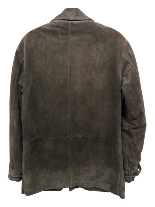 Polo Size M Green Suede Solid Zip UP front pocket Men's Jacket Green / M