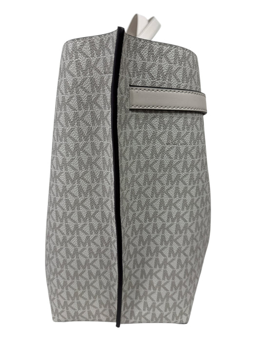Michael Kors White & Grey Leather Monogram Shoulder Bag Magnetic Close Bag White & Grey / L