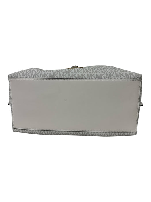 Michael Kors White & Grey Leather Monogram Shoulder Bag Magnetic Close Bag White & Grey / L