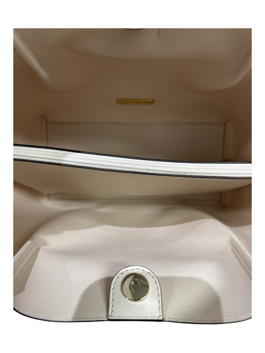 Michael Kors White & Grey Leather Monogram Shoulder Bag Magnetic Close Bag White & Grey / L