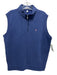 Peter Millar Size L Blue Rayon Solid Quarter Zip Men's Vest Blue / L
