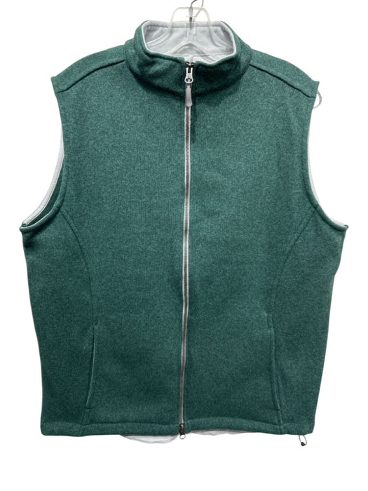 Peter Millar Size M Green Polyester Solid Quarter Zip Men's Vest Green / M