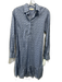 Ann Mashburn Size XS Blue & White Cotton Long Sleeve Floral 1/2 Button Dress Blue & White / XS