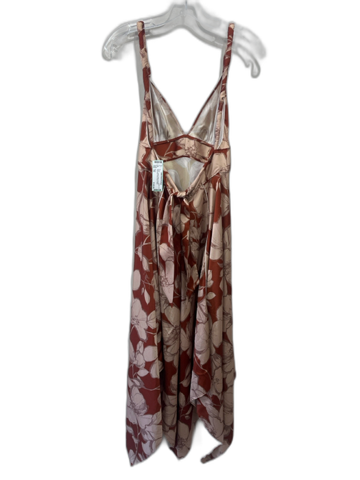 Alexis Size XS Brown, Taupe & White Polyester Sleeveless Floral Dress Brown, Taupe & White / XS