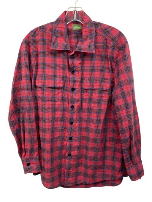 Sid Mashburn Size M Red, Blue & Yellow Cotton Plaid Men's Long Sleeve Shirt Red, Blue & Yellow / M
