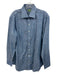 Sid Mashburn Size Est M Blue Cotton Solid Button Down Men's Long Sleeve Shirt Blue / Est M