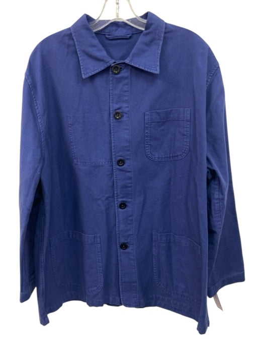 Sid Mashburn Size XL Navy Blue Cotton Solid Buttons Men's Jacket Navy Blue / XL