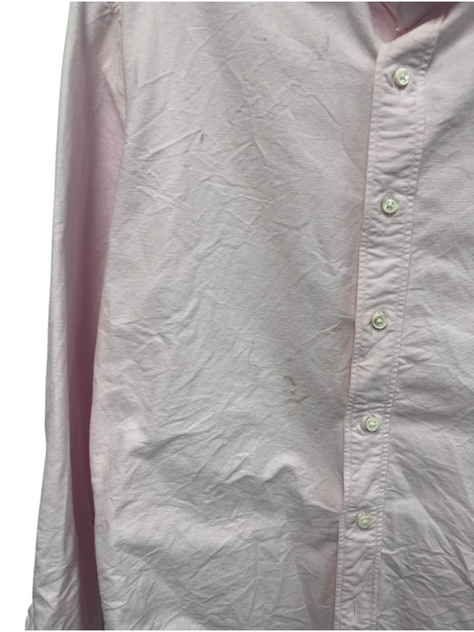 Sid Mashburn Size Est M Pink Cotton Solid Button Down Men's Long Sleeve Shirt Pink / Est M