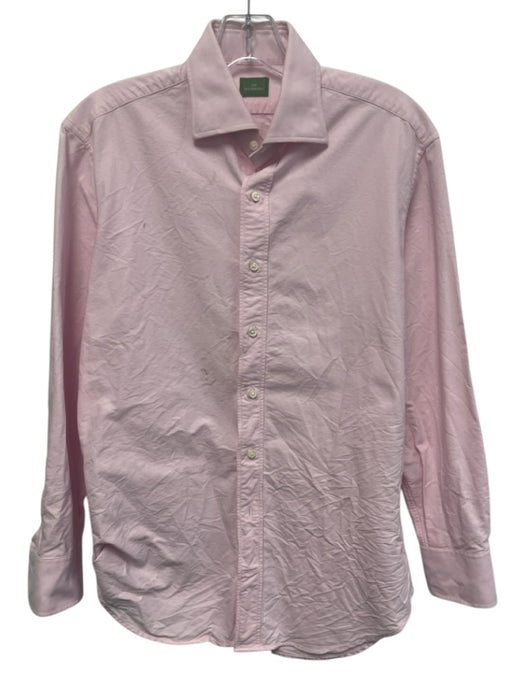 Sid Mashburn Size Est M Pink Cotton Solid Button Down Men's Long Sleeve Shirt Pink / Est M
