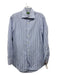 Sid Mashburn Size Est M White & Blue Cotton Striped Men's Long Sleeve Shirt White & Blue / Est M