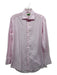 Sid Mashburn Size Est M Pink & White Cotton Striped Men's Long Sleeve Shirt Pink & White / Est M