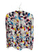 Trina Turk Size S White & Multi Silk Long Sleeve Geometric Top White & Multi / S