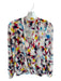 Trina Turk Size S White & Multi Silk Long Sleeve Geometric Top White & Multi / S