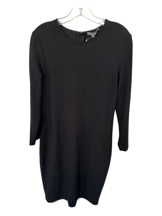 Vince Size L Black Viscose Blend Long Sleeve Back Zip Dress Black / L