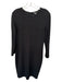Vince Size L Black Viscose Blend Long Sleeve Back Zip Dress Black / L
