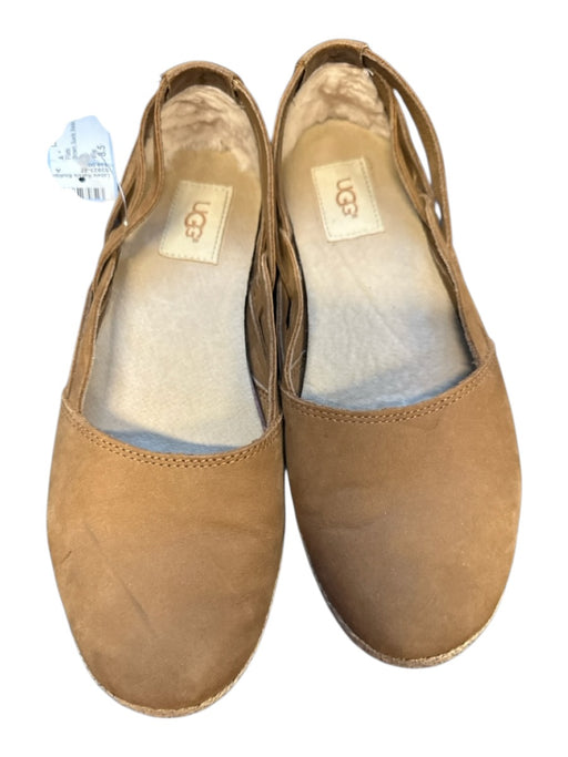 Ugg Shoe Size 8.5 Brown Suede Braided Detail Flats Brown / 8.5