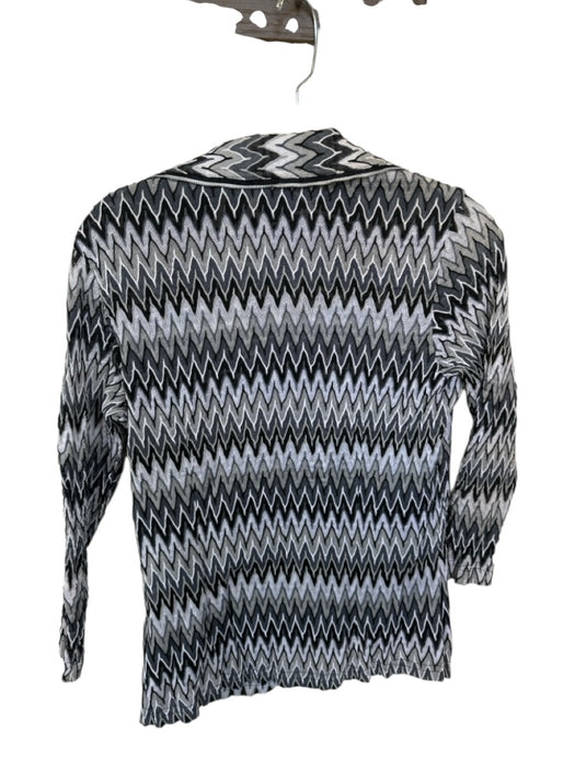 Alberto Makali Size L Black, gray & white Polyester Chevron Zip Up Jacket Black, gray & white / L