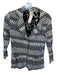 Alberto Makali Size L Black, gray & white Polyester Chevron Zip Up Jacket Black, gray & white / L