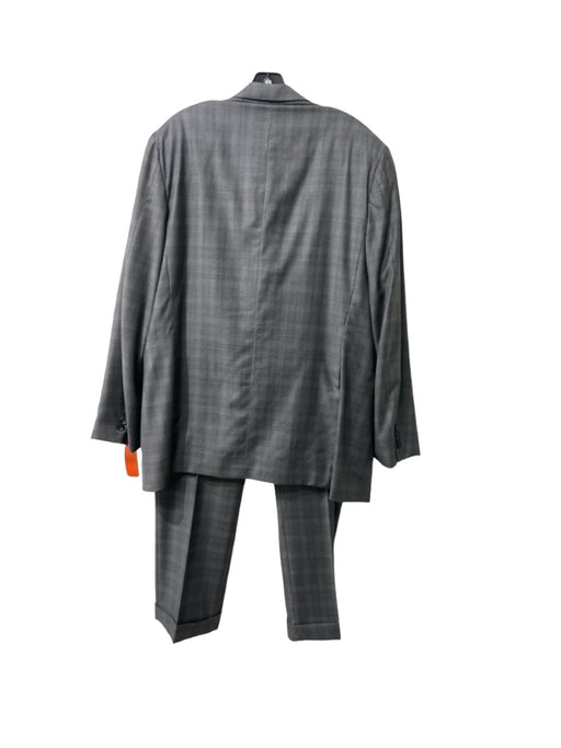 H Stockton Grey Wool Plaid 2 Button Men's Suit 44