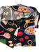 Lisa Says Gah Size M Black & Multi Rayon Elastic Waist Above Knee Skort Skirt Black & Multi / M