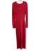 Same Los Angeles Size M Red Polyester Crochet Round Neck Long Sleeve Dress Red / M