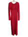 Same Los Angeles Size M Red Polyester Crochet Round Neck Long Sleeve Dress Red / M