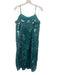 Trina Turk Size 12 Teal Blue Polyester Spaghetti Strap All Over Sequins Dress Teal Blue / 12