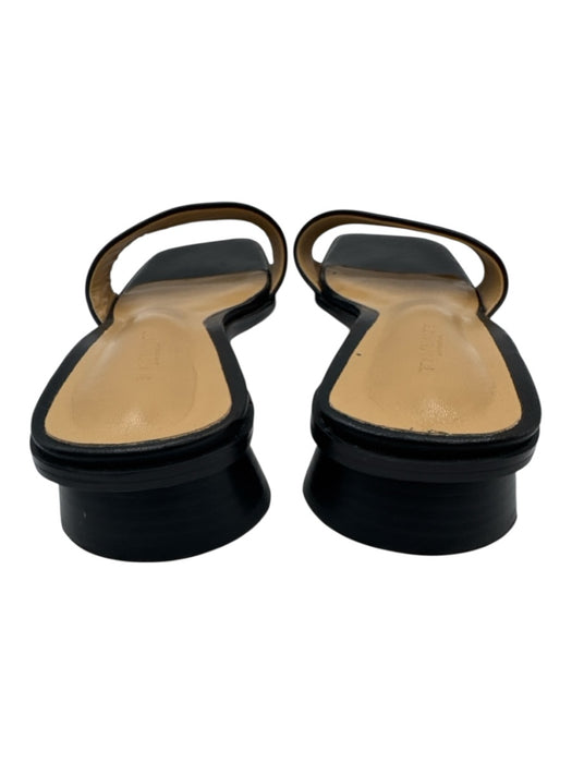 Tony Bianco Shoe Size 8.5 Black Leather Square Toe Open Toe Sandals Black / 8.5