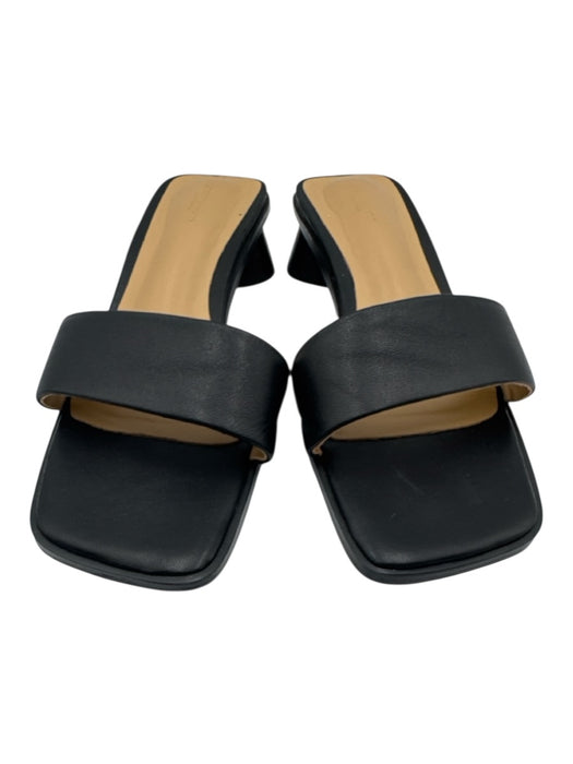 Tony Bianco Shoe Size 8.5 Black Leather Square Toe Open Toe Sandals Black / 8.5