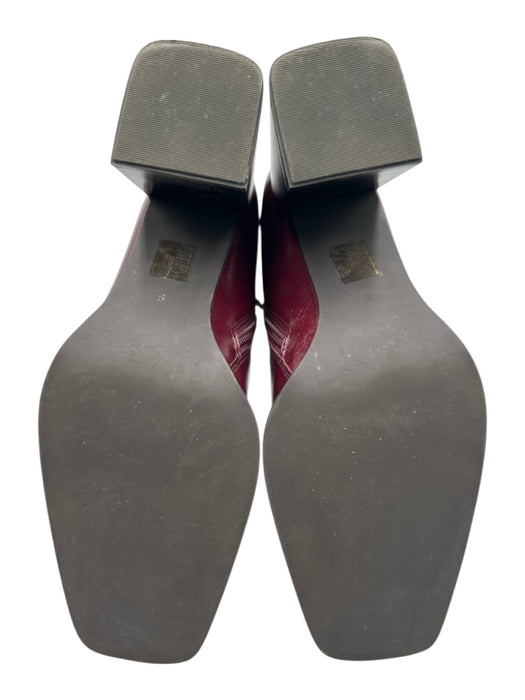 Jeffrey Campbell Shoe Size 9 Burgundy Red Leather Upper Side Zip Ankle Boots Burgundy Red / 9