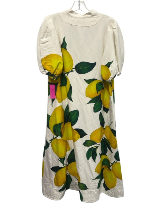 Emily McCarthy Size S Blue, Green & Yellow No Fabric Tag Lemons V Neck Dress Blue, Green & Yellow / S