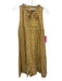 Olivia James Size S Tan, Yellow & Blue Cotton Sleeveless Plaid Piquet Dress Tan, Yellow & Blue / S