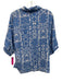 Emily McCarthy Size S Blue & White No Fabric Tag 1/2 Balloon Sleeve Burnout Top Blue & White / S