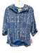 Emily McCarthy Size S Blue & White No Fabric Tag 1/2 Balloon Sleeve Burnout Top Blue & White / S