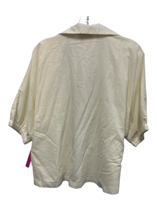 Emily McCarthy Size S Cream & Beige No Fabric Tag Dolman Short Sleev V Neck Top Cream & Beige / S