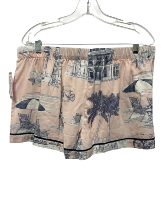 Katie Kime Size L Light Pink, Navy & White Modal & Cotton Short Sleeve Short Set Light Pink, Navy & White / L