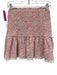 Stellah Size S Red, Pink & White Cotton Smocked Ruffle Hem Above knee Skirt Red, Pink & White / S