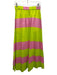 Alden Adair Size S Chartreuse & Pink Cotton Elastic Waist Side Zip Maxi Skirt Chartreuse & Pink / S