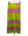 Alden Adair Size S Chartreuse & Pink Cotton Elastic Waist Side Zip Maxi Skirt Chartreuse & Pink / S
