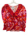 Alden Adair Size XS Red, Orange & Pink Cotton Long Balloon Sleeve Hearts Top Red, Orange & Pink / XS