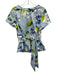 Abbey Glass Size L Light Blue, Green & Multi Cotton Short Sleeve Floral Top Light Blue, Green & Multi / L