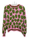 Queen of Sparkles Size XS Pink, Green & Red Acrylic & Cotton Button Cardigan Pink, Green & Red / XS